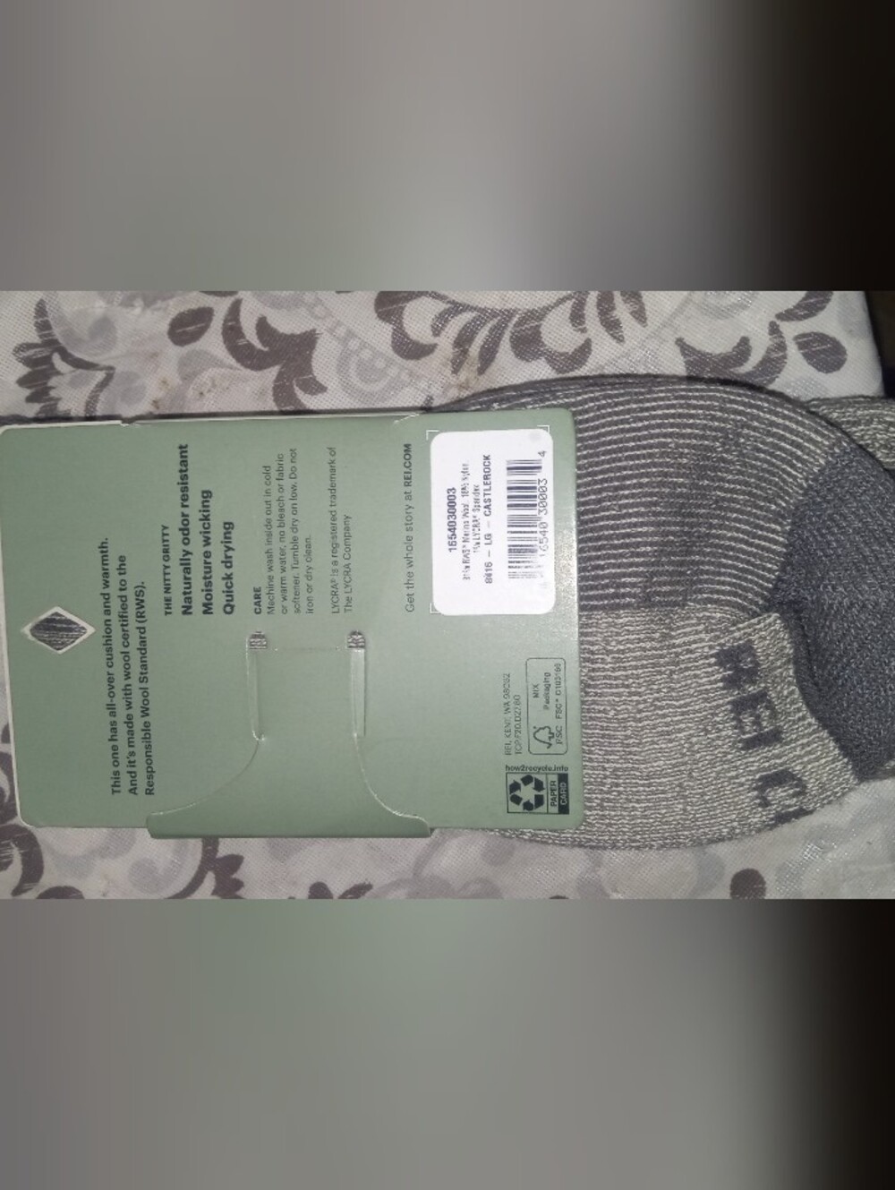 REI Merino Wool Lightweight Crew Co Op Socks Hike Men’s 9-12 Women 10-12 New - Picture 2 of 2